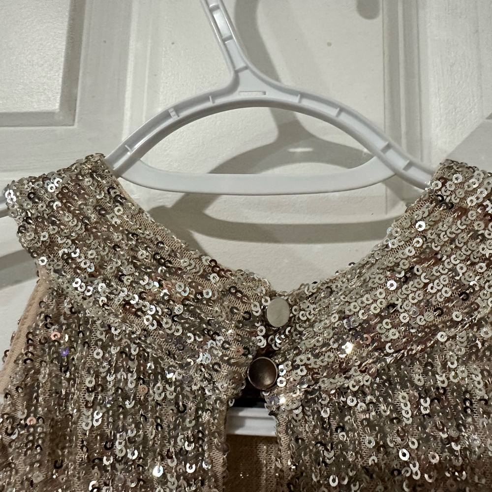 Sequined Halter Tank Top in Champagne - Picture 6 of 10